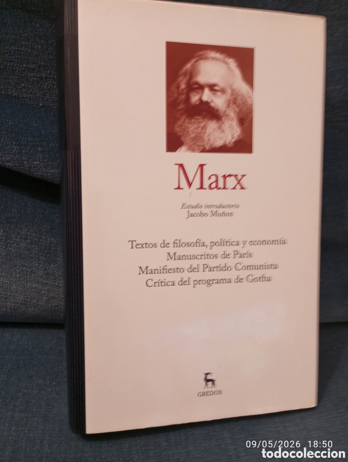 Libros de segunda mano: Karl Marx . textos de filosofia ,politica y economia .Manuscritos de Paris . Gredos