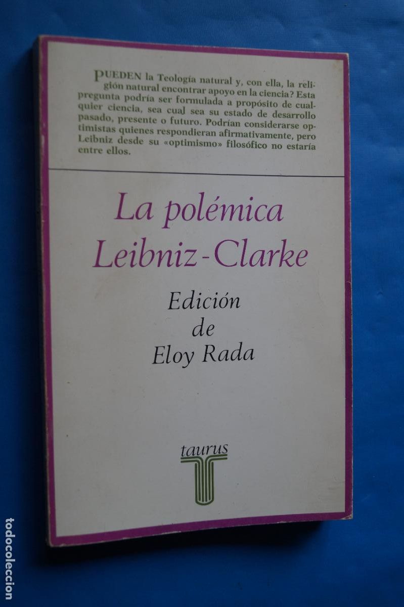 Libros de segunda mano: LA POLEMICA LEIBNIZ-CLARKE. ELOY RADA