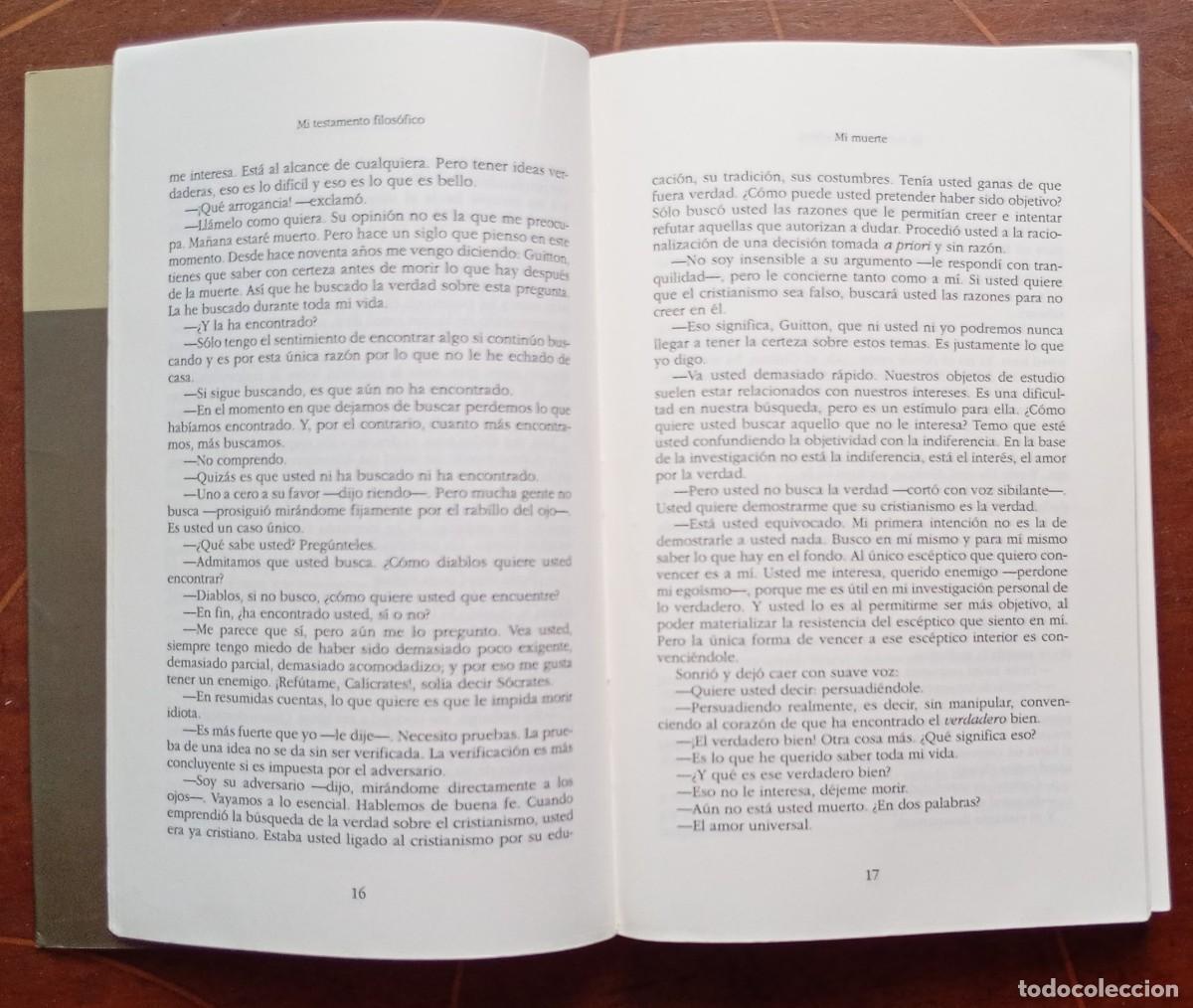 Libros de segunda mano: Jean Guitton MI TESTAMENTO FILOSOFICO - Foto 2