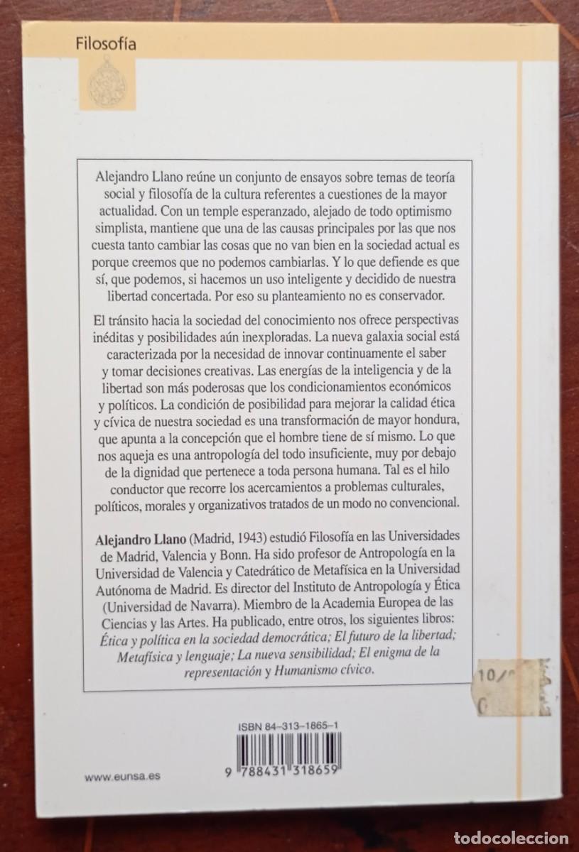 Libros de segunda mano: Alejandro Llano EL DIABLO ES CONSERVADOR - Foto 3