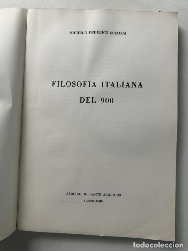 Libros de segunda mano: Filosofia italiana del 900 - Sciacca Michele Federico