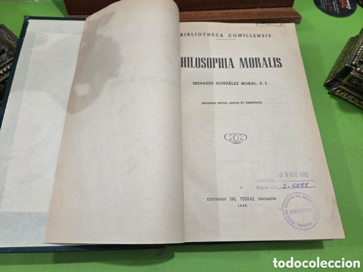 Libros de segunda mano: &rdquo;&rdquo;PHILOSOPHIA MORALIS&rdquo;&rdquo;...IRENAEUS GONZALEZ MORAL , S.I....SAL TERRAE...1948...