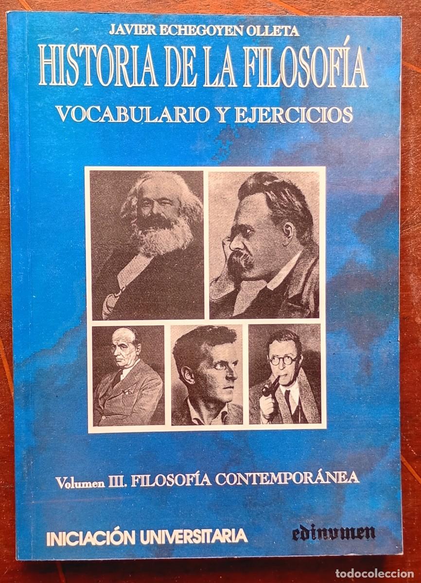 Libros de segunda mano: Javier Echegoyen Oletta HISTORIA DE LA FILOSOFIA Vocabulario y ejercicios