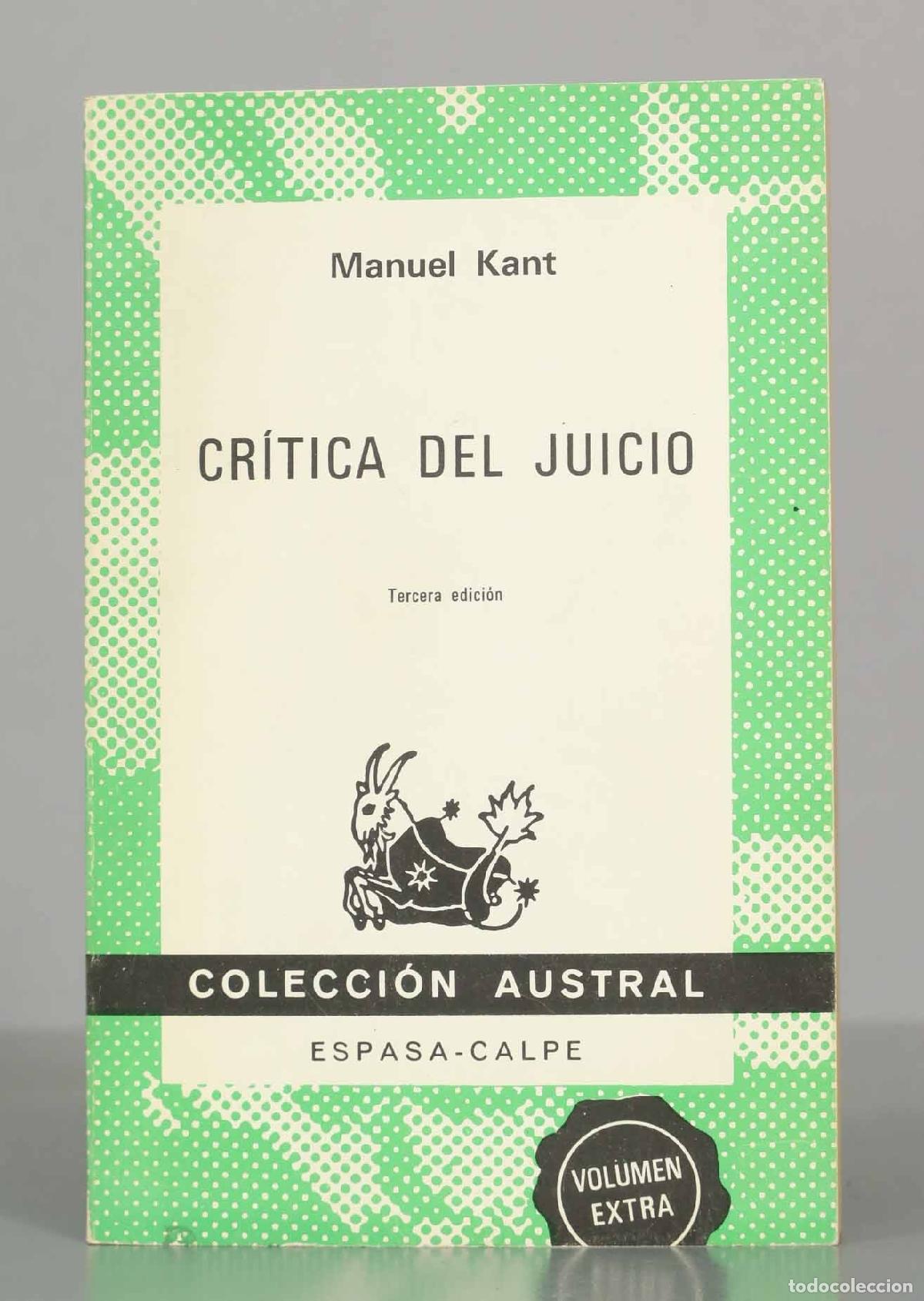 Libros de segunda mano: Cr&iacute;tica del juicio - Immanuel Kant - Espasa-Calpe Austral
