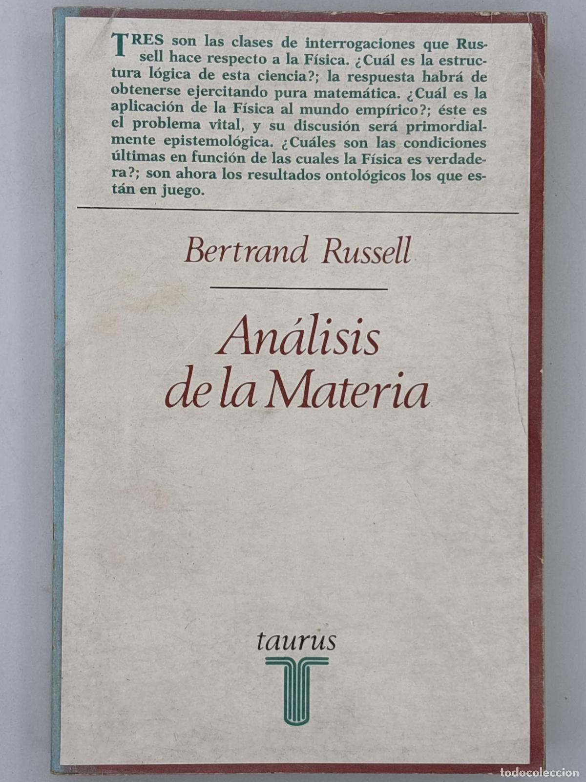 Livros em segunda m&atilde;o: An&aacute;lisis de la materia - Russell, Bertrand