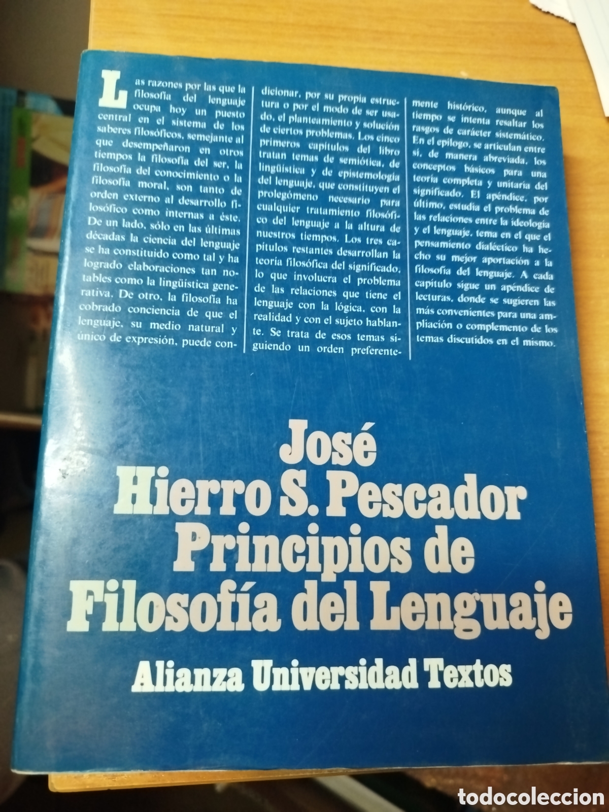 Libros de segunda mano: Principios de filosof&iacute;a del lenguaje. Jos&eacute; hierro. S. Pescador. Alianza Universidad textos