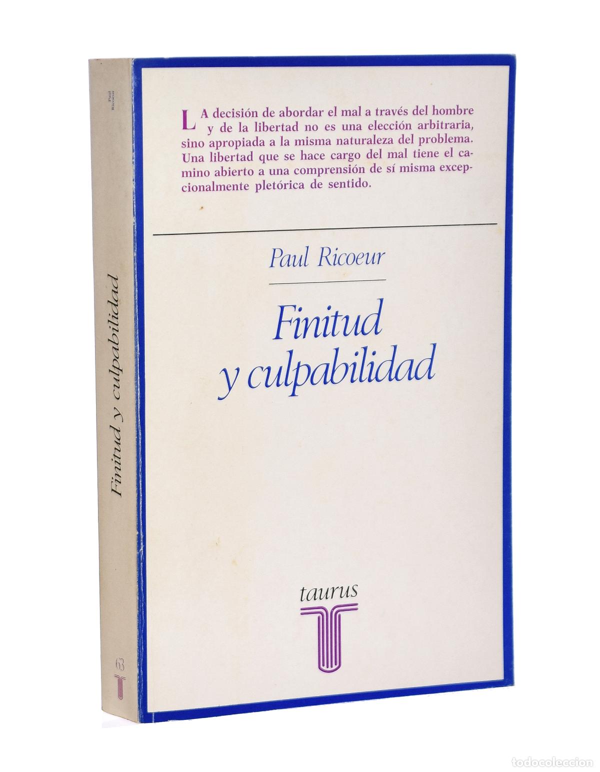 Libros de segunda mano: FINITUD Y CULPABILIDAD - RICOEUR, Paul - Foto 1