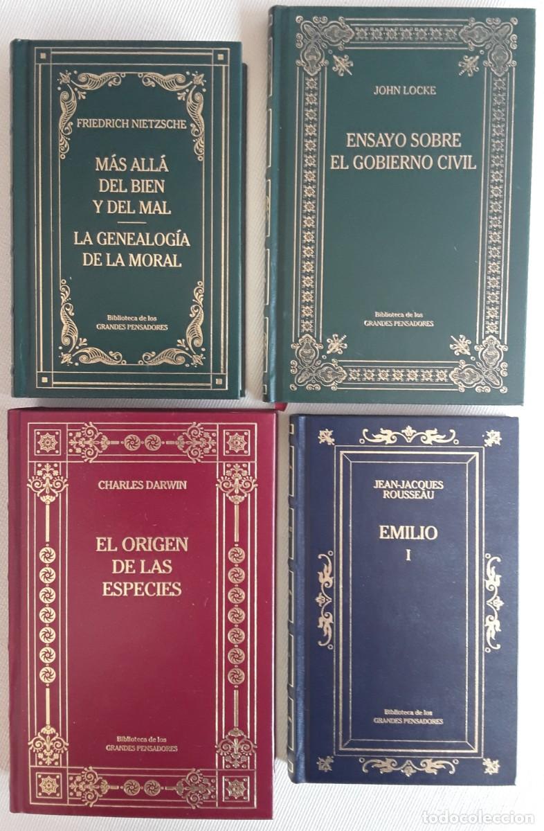 Libros de segunda mano: BIBLIOTECA DE GRANDES PENSADORES: DARWIN, LOCKE, ROUSSEAU Y NIETZSCHE.