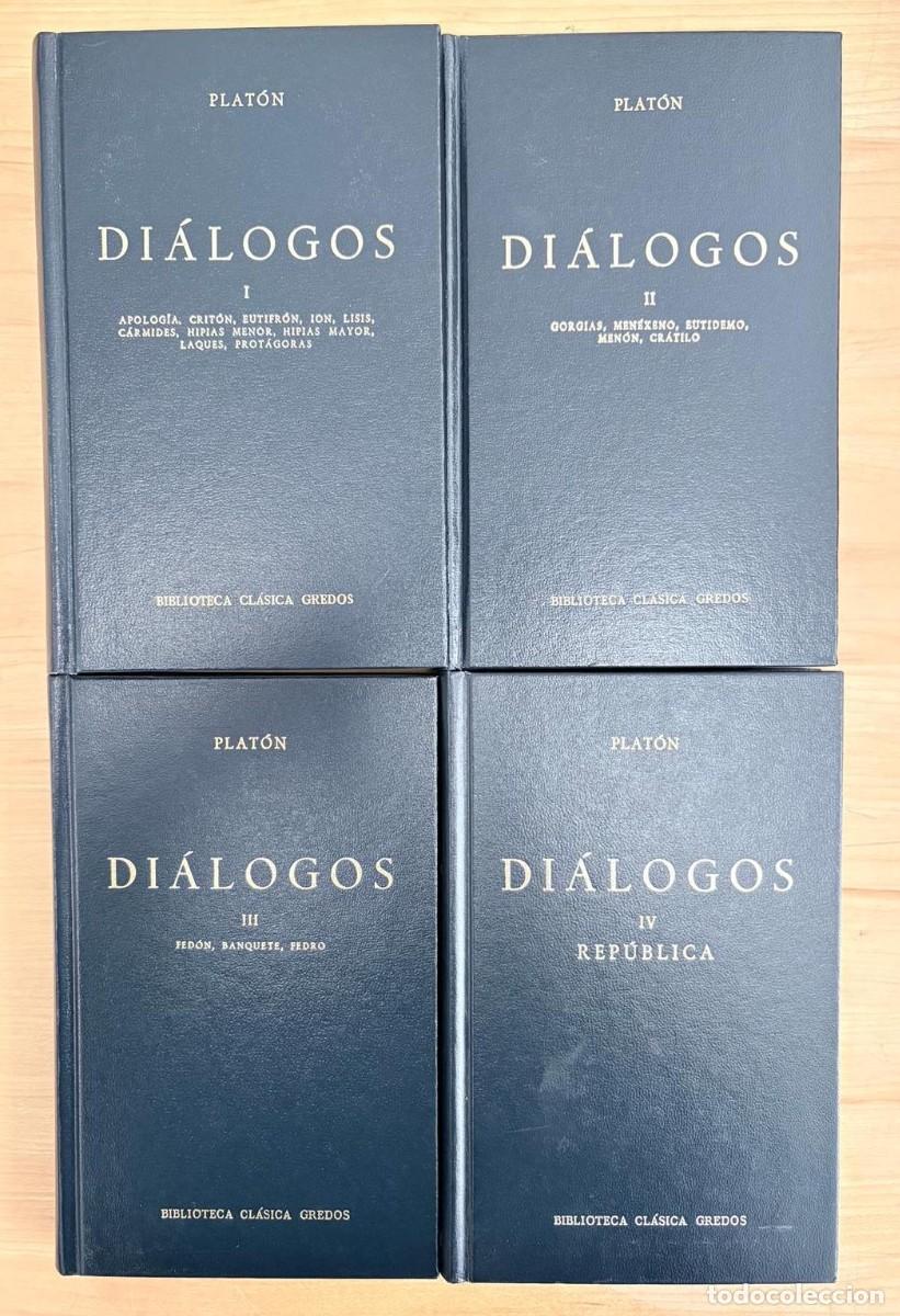 Libros de segunda mano: DI&Aacute;LOGOS TOMOS I, II, III, IV. PLAT&Oacute;N, GREDOS, 1990