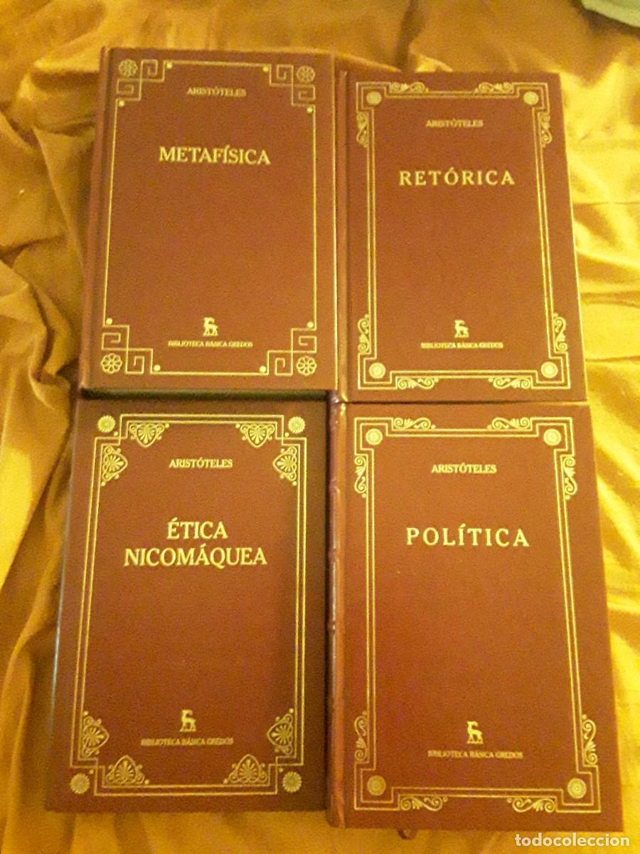 Libros de segunda mano: Pol&iacute;tica/&Eacute;tica nicom&aacute;quea/Metaf&iacute;sica/Ret&oacute;rica, de Arist&oacute;teles. Biblioteca B&aacute;ica Gredos, 2000.