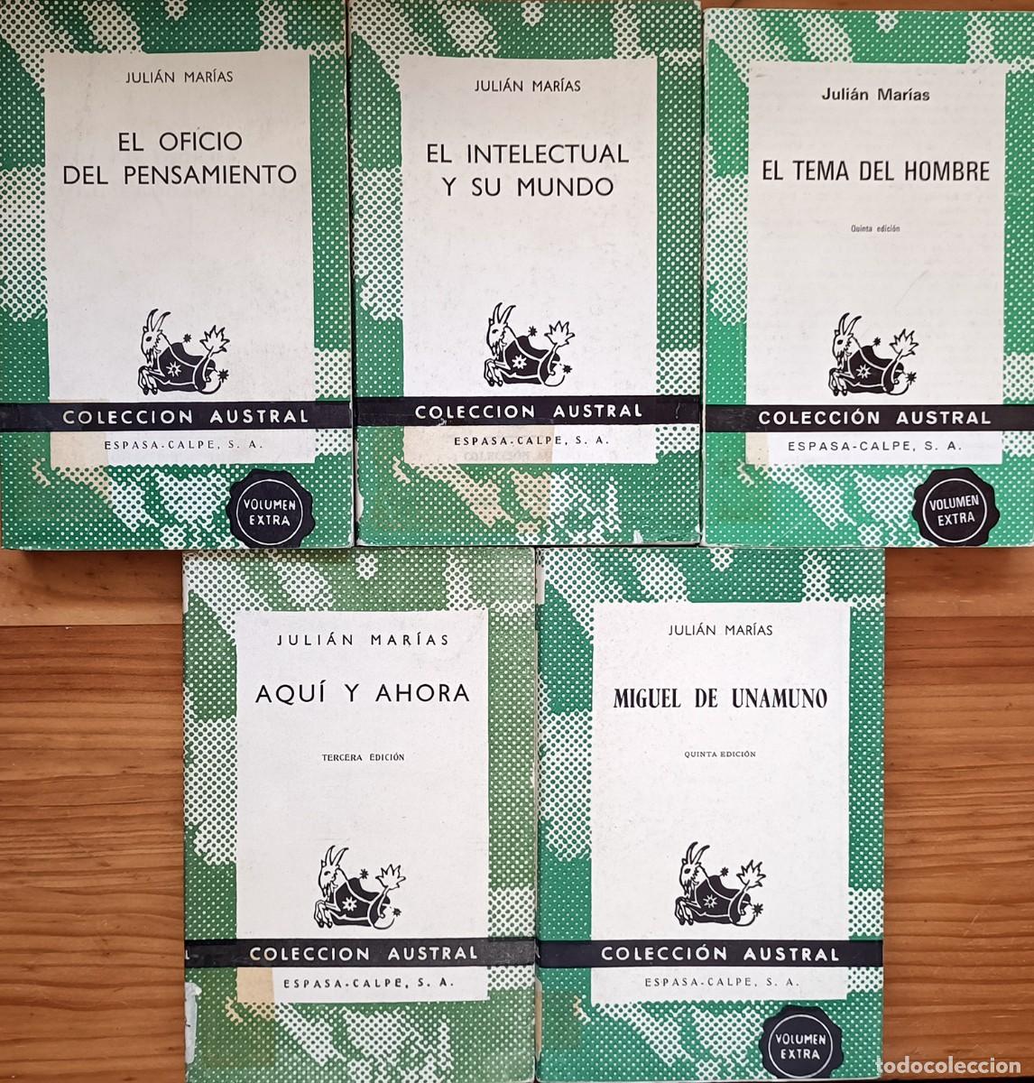 Libros de segunda mano: Lote de 5 libros de Juli&aacute;n Mar&iacute;as de la colecci&oacute;n Austral