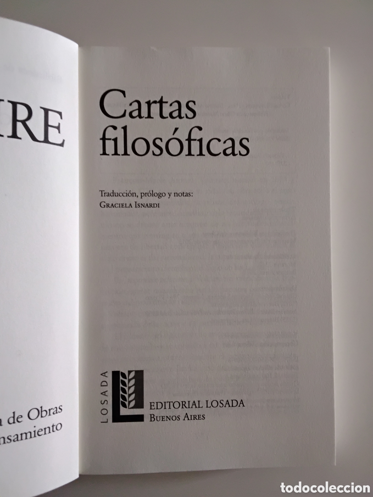 Libros de segunda mano: Voltaire &mdash; Cartas filos&oacute;ficas &mdash; Losada, 2013 - Foto 3