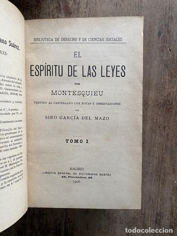 Libros de segunda mano: El Espiritu de las Leyes - Montesquieu