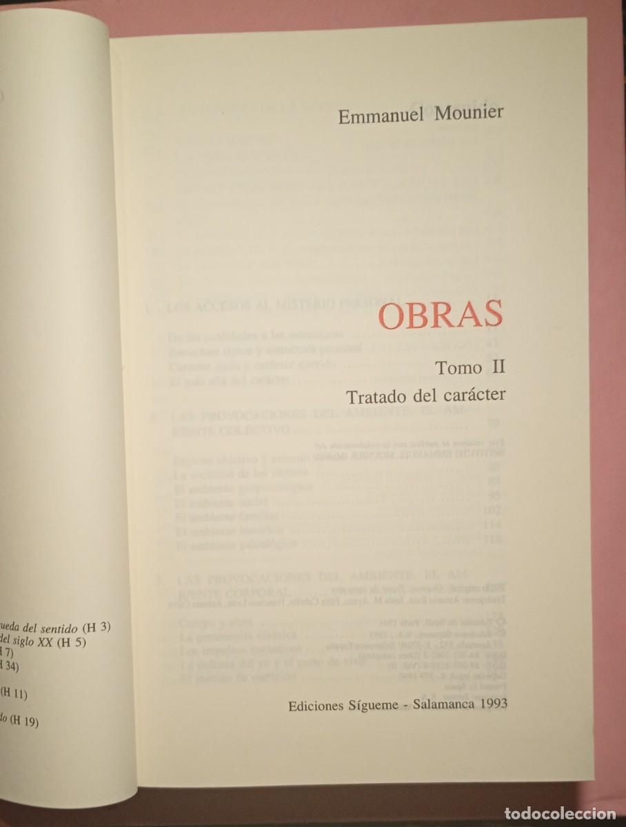 Libros de segunda mano: Emmanuel Mounier OBRAS Tomo II Tratado del caracter