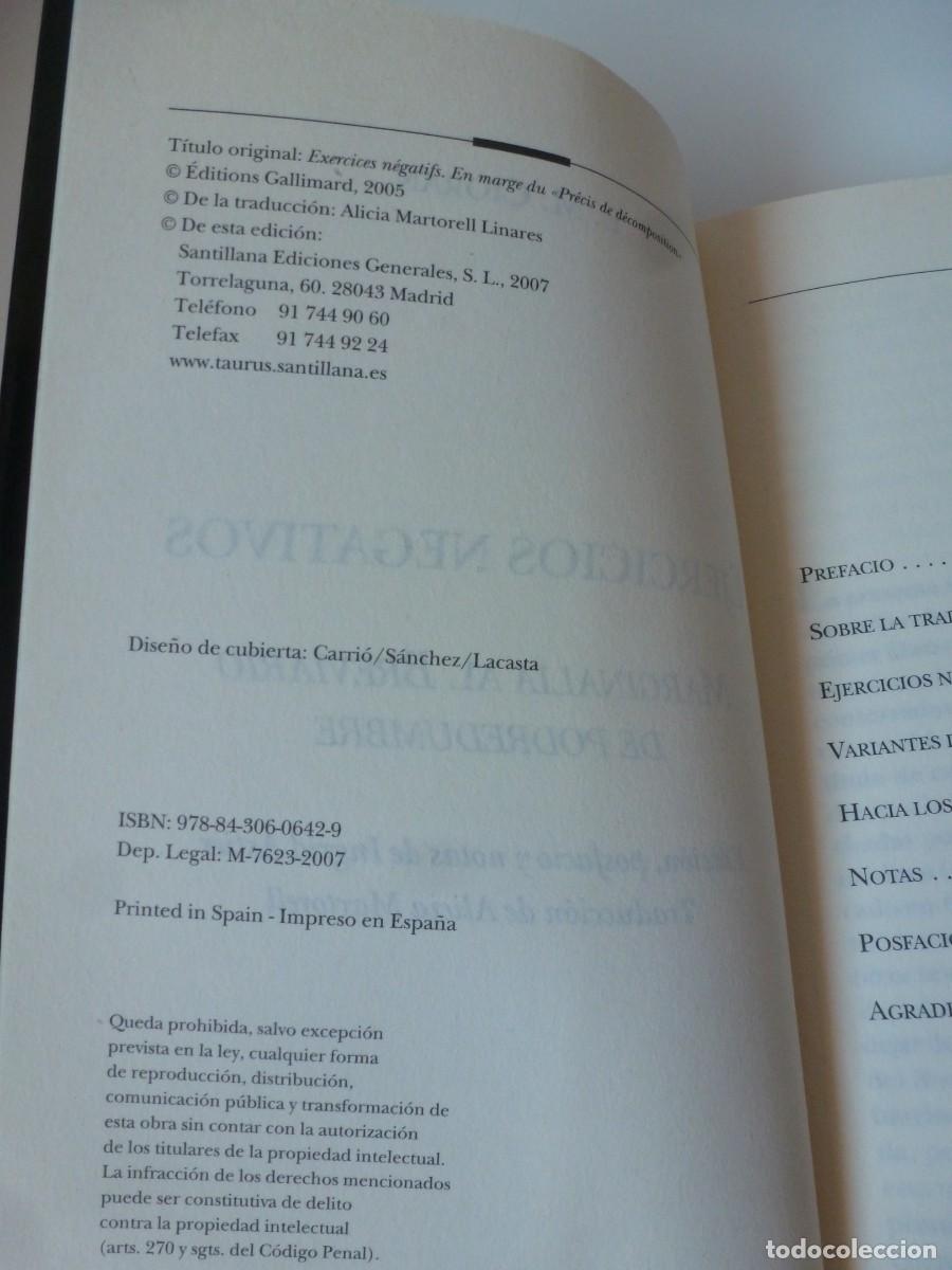 Libros de segunda mano: EJERCICIOS NEGATIVOS. E. M. CIORAN. TAURUS 2007 - Foto 5