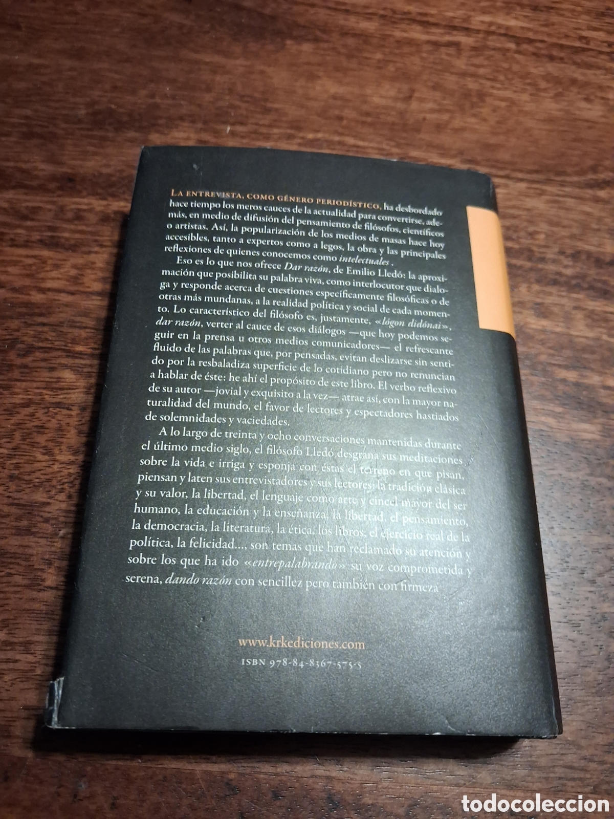 Libros de segunda mano: Dar raz&oacute;n : conversaciones, Emilio Lled&oacute; - Foto 4