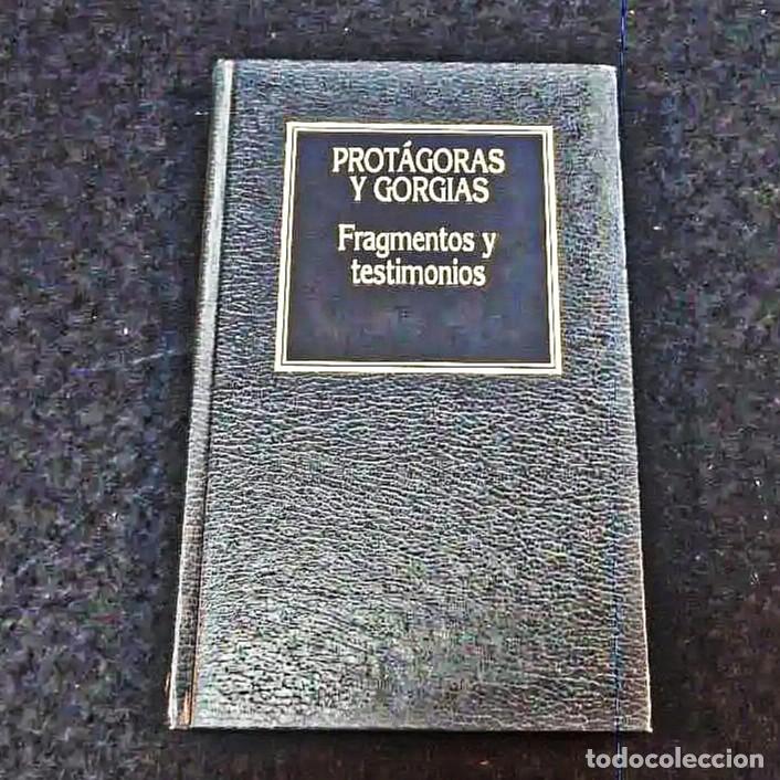 Libros de segunda mano: FRAGMENTOS Y TESTIMONIOS. PROTAGORAS Y GORGIAS. EDICIONES ORBIS - Foto 2