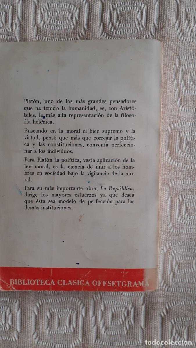 Libros de segunda mano: La Rep&uacute;blica.- Plat&oacute;n (Offsetgrama, Argentina) - Foto 2