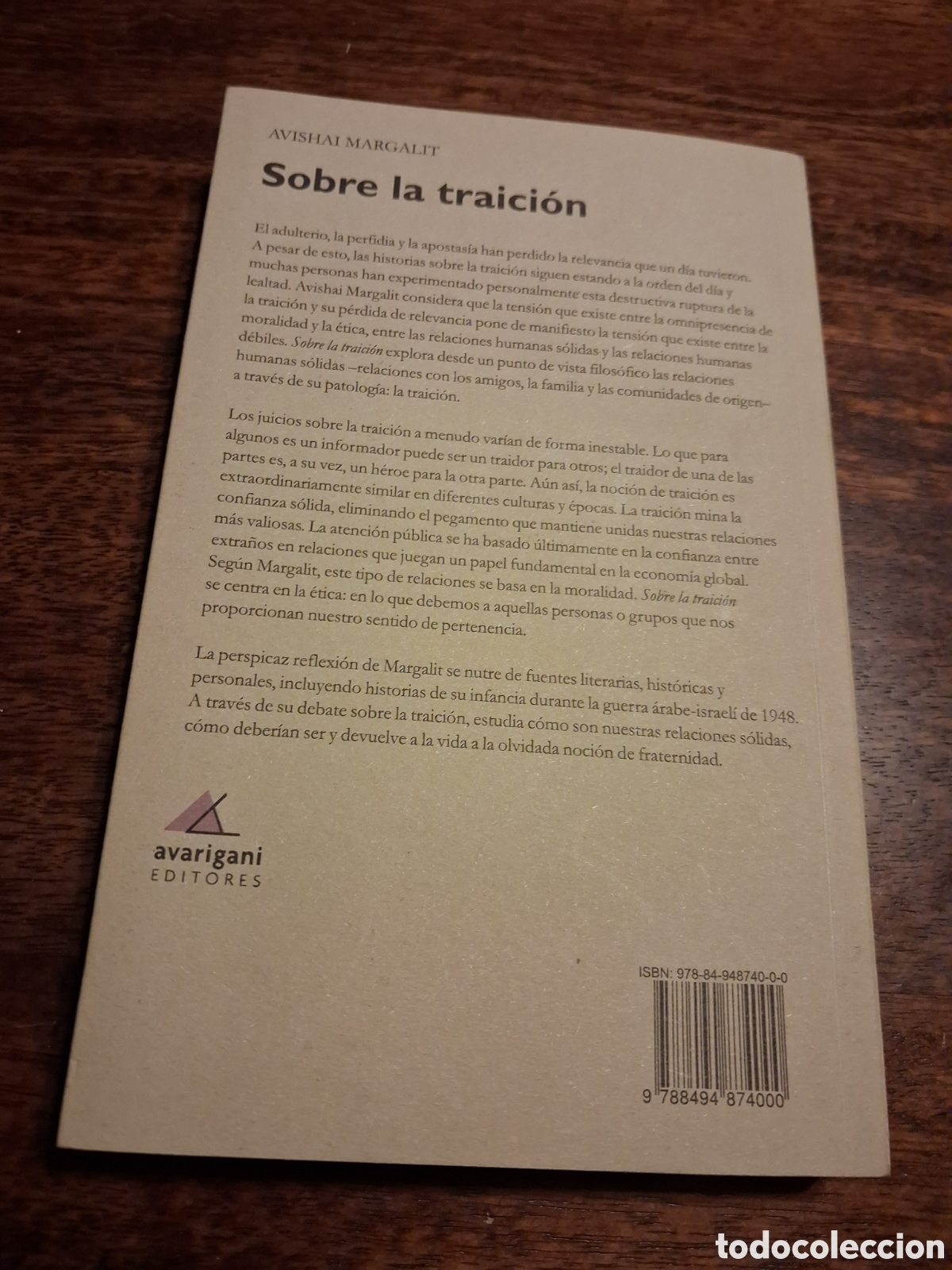 Libros de segunda mano: Sobre la traici&oacute;n, Avishai Margalit - Foto 2