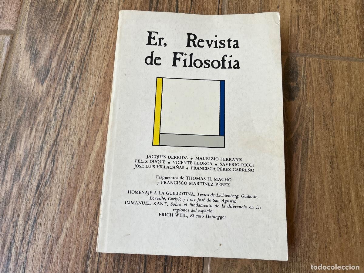Libros de segunda mano: Er revista de filosof&iacute;a - n&uacute;mero DOBLE 5 y 6