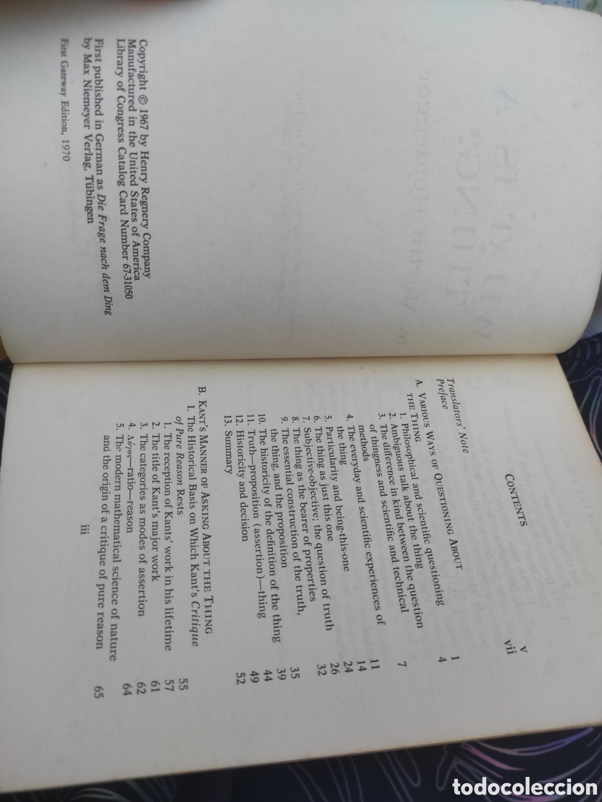Libros de segunda mano: What is a Thing? Heidegger, Martin - Foto 3