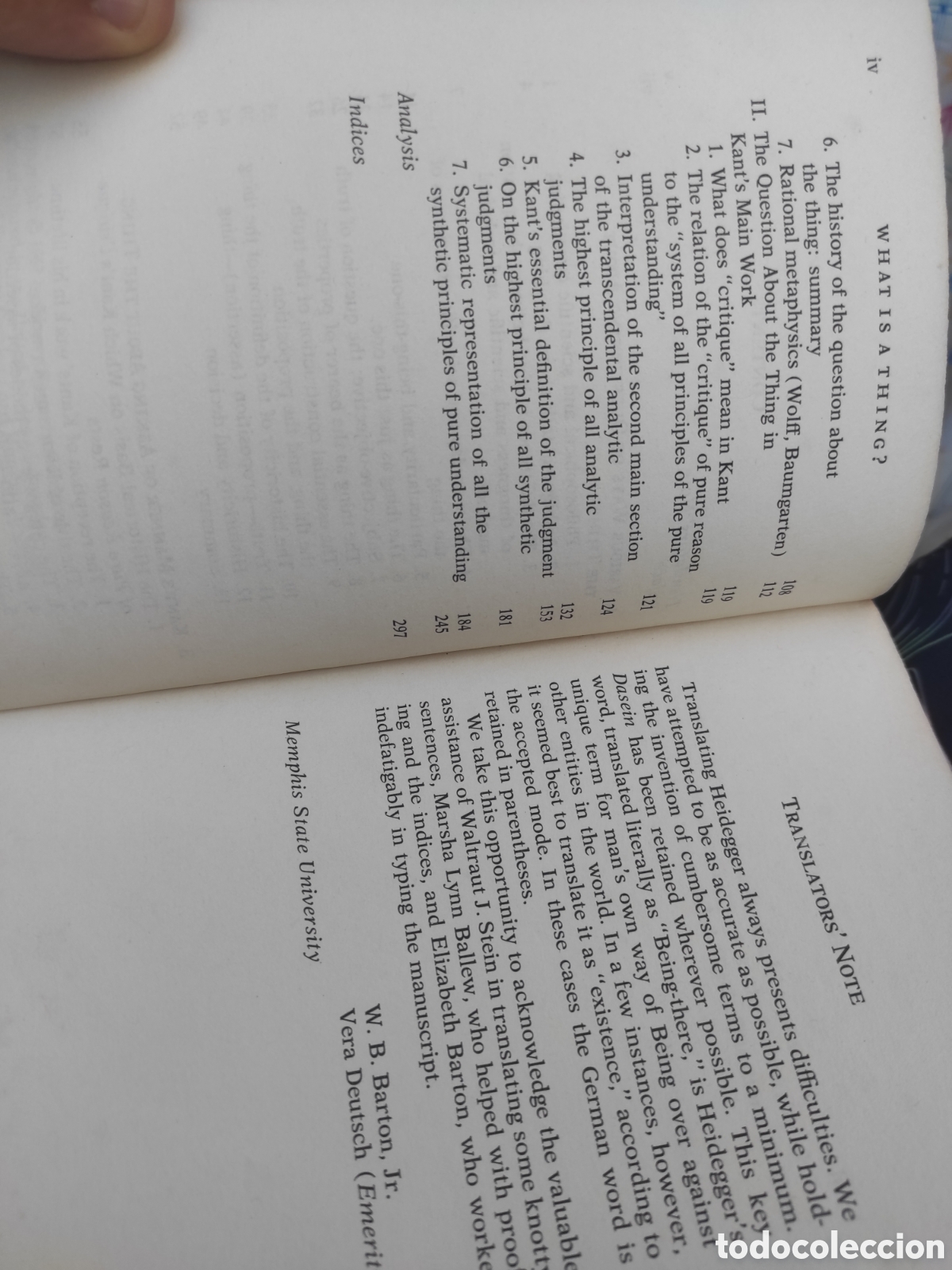 Libros de segunda mano: What is a Thing? Heidegger, Martin - Foto 4