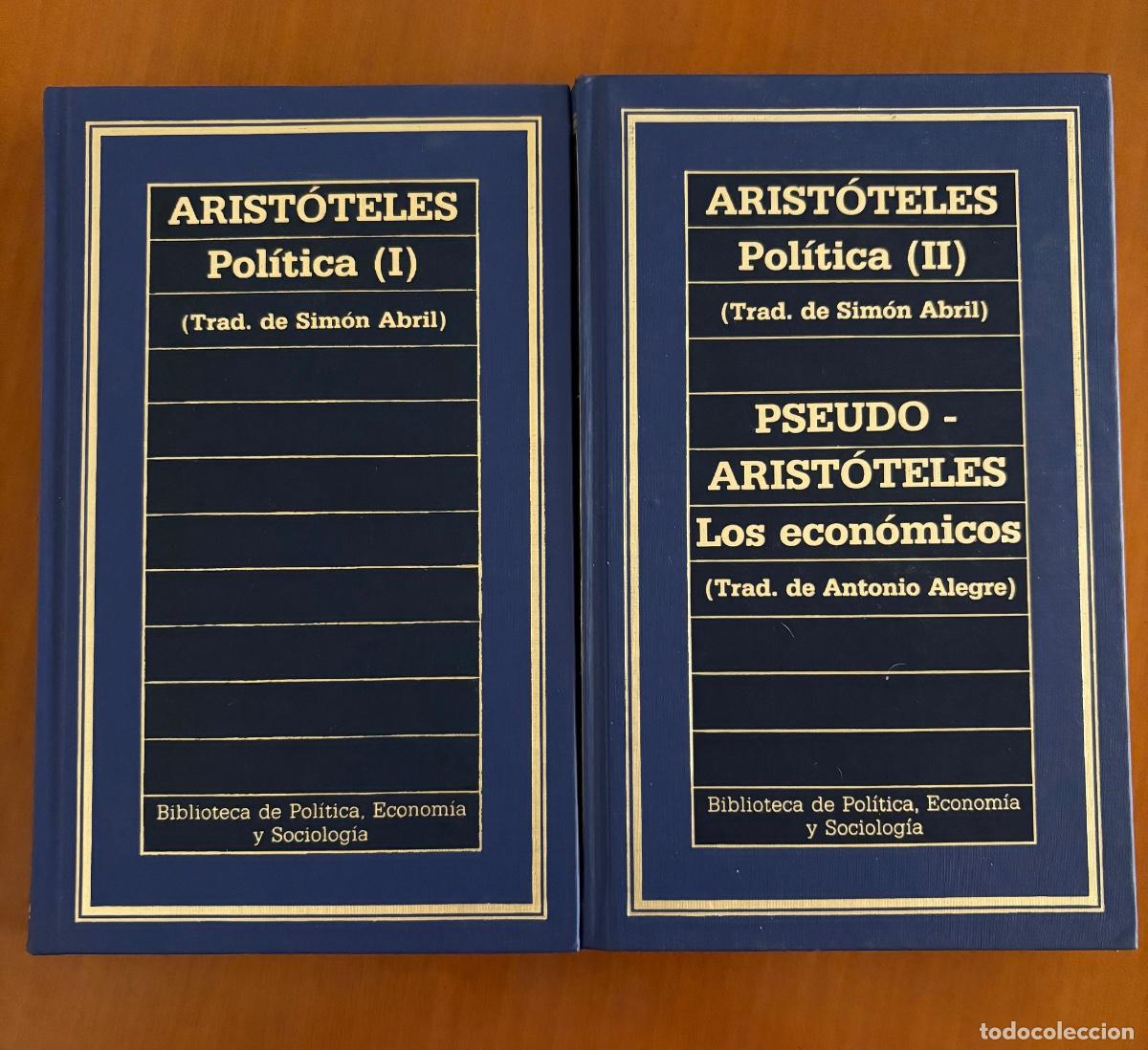 Libros de segunda mano: ARISTOTELES. POLITICA I Y II. 2 TOMOS. Ed. ORBIS