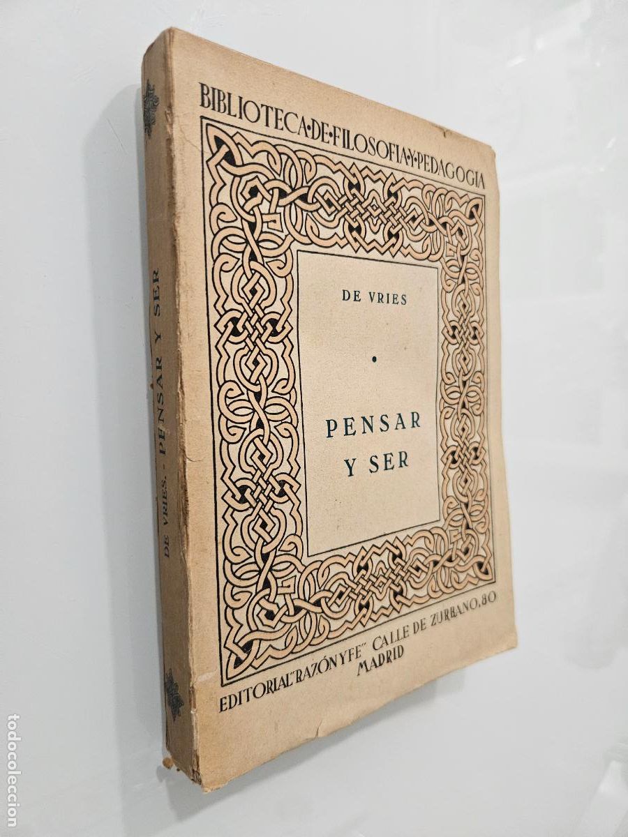 Libros de segunda mano: Pensar y ser | De Vries | Editorial Raz&oacute;n y F&eacute;, Madrid, 1953