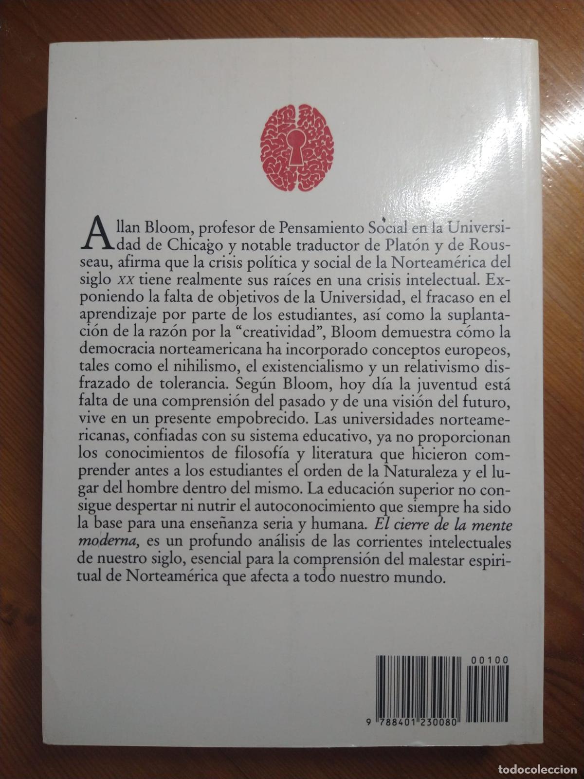 Libros de segunda mano: El cierre de la mente moderna - Allan Bloom - Foto 3