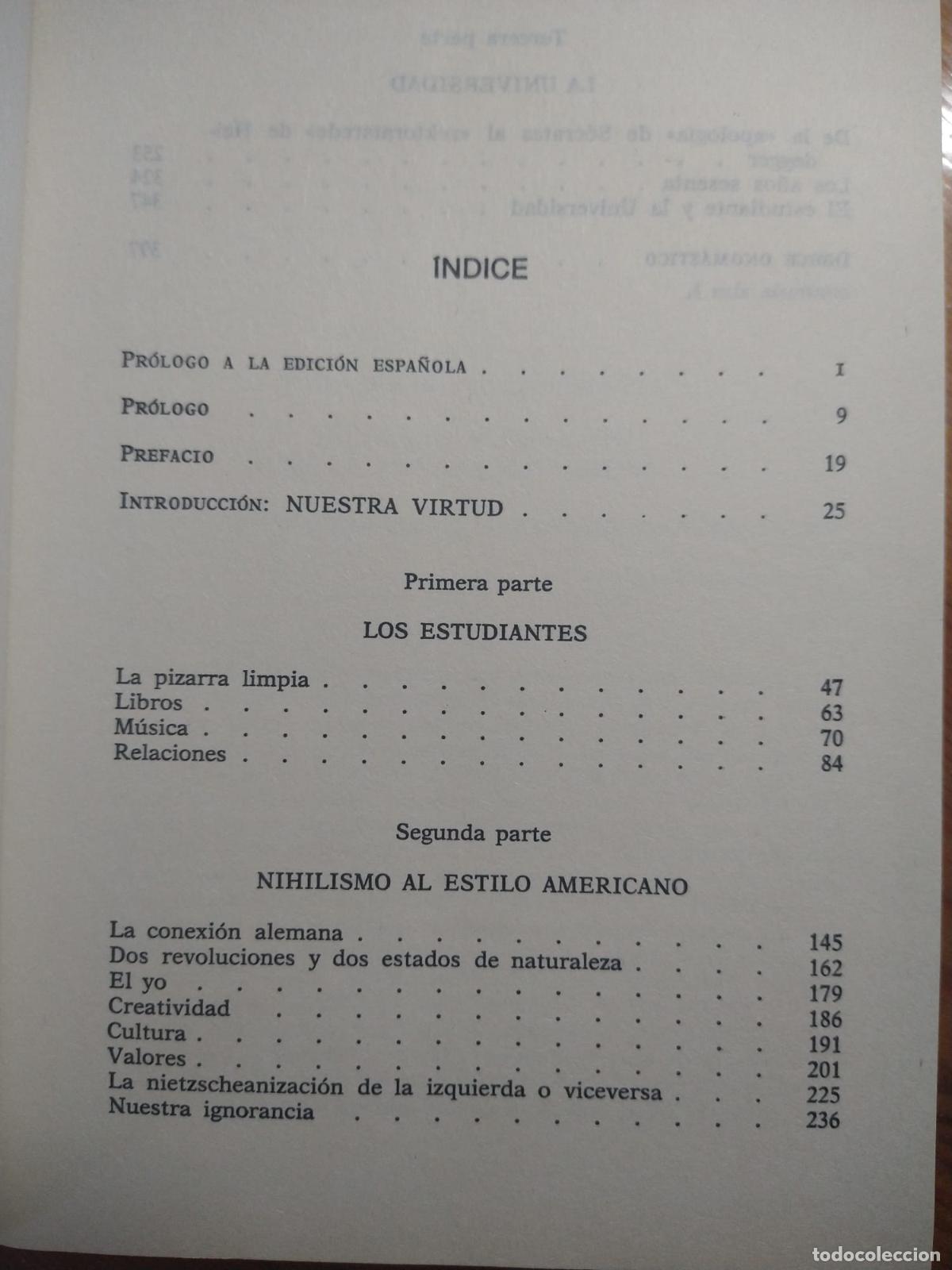 Libros de segunda mano: El cierre de la mente moderna - Allan Bloom - Foto 4