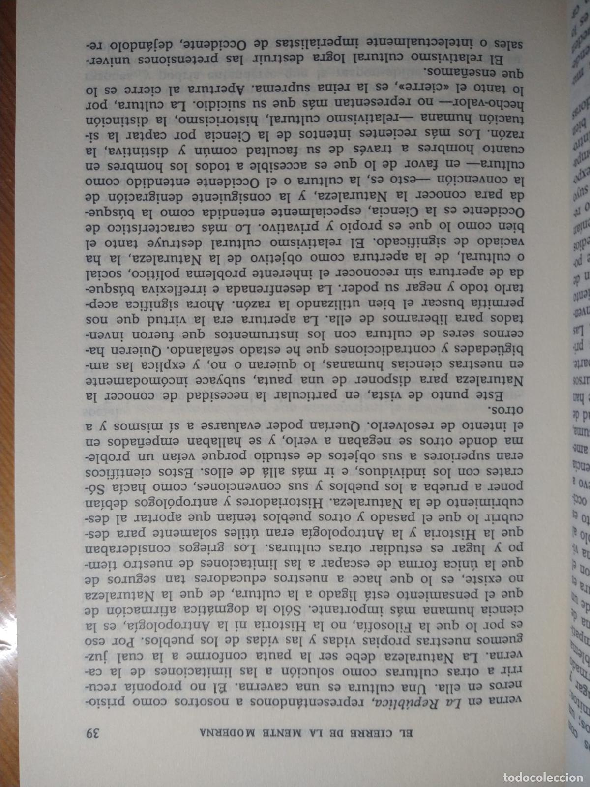 Libros de segunda mano: El cierre de la mente moderna - Allan Bloom - Foto 6