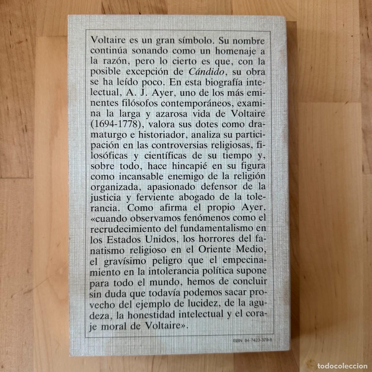 Libros de segunda mano: A. J. Ayer - Voltaire - Editorial Cr&iacute;tica 182 - Filosof&iacute;a
