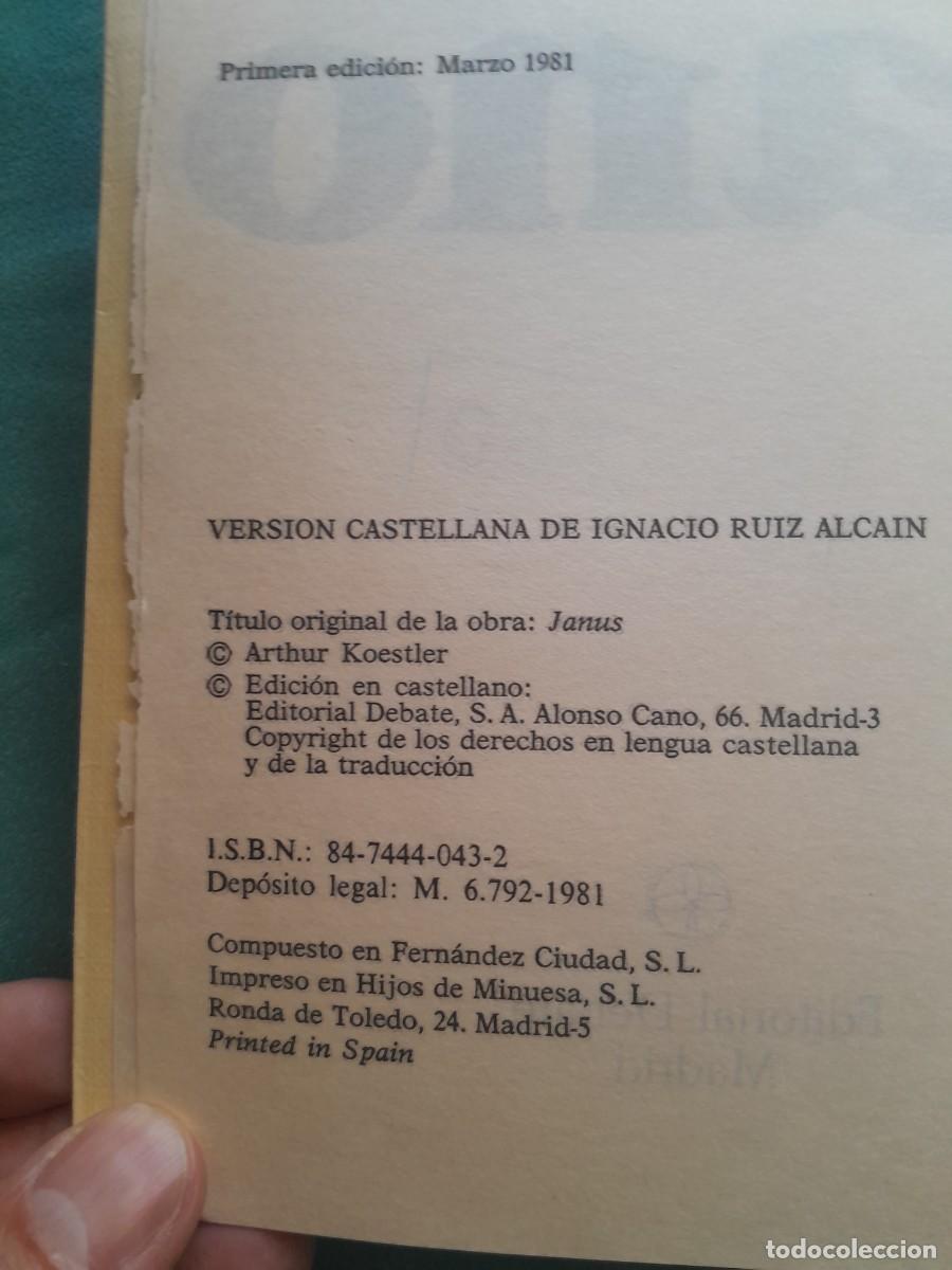 Libros de segunda mano: JANO. ARTHUR KOESTLER. DEBATE 1981. - Foto 3