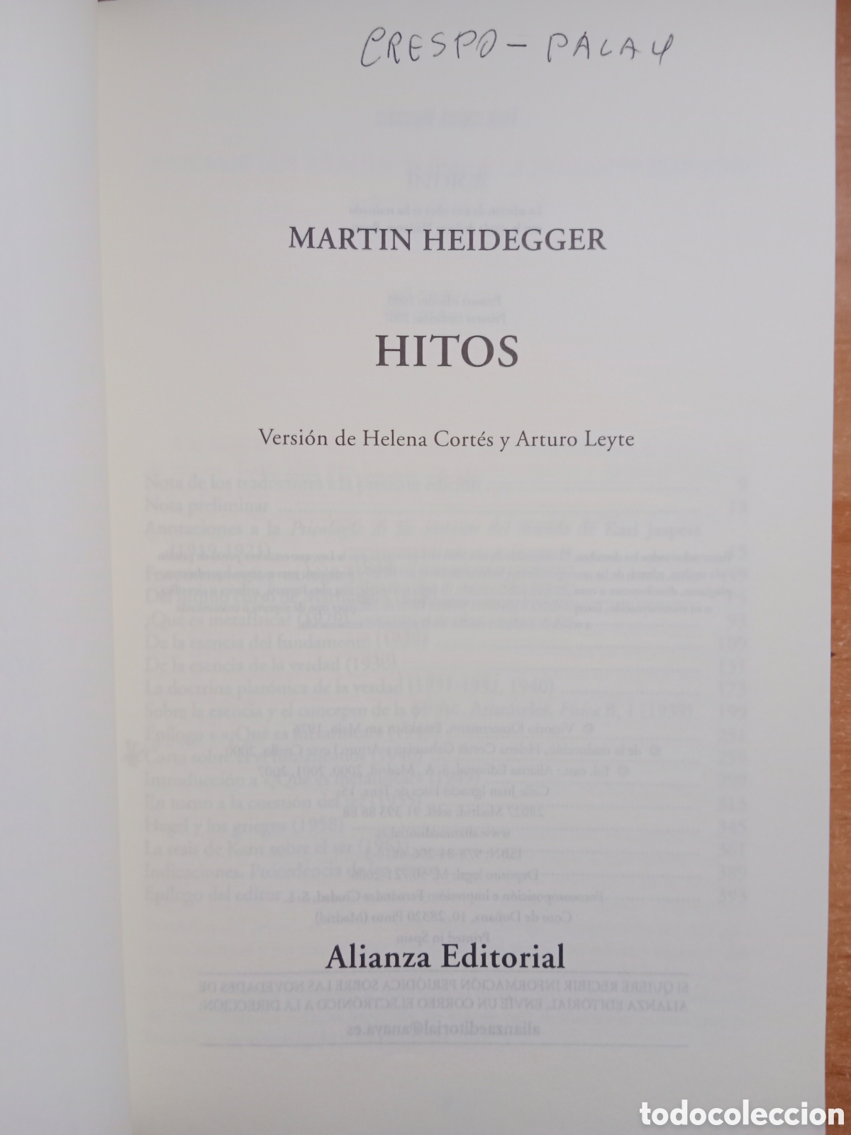 Libros de segunda mano: MARTIN HEIDEGGER, HITOS, ALIANZA EDITORIAL - Foto 4