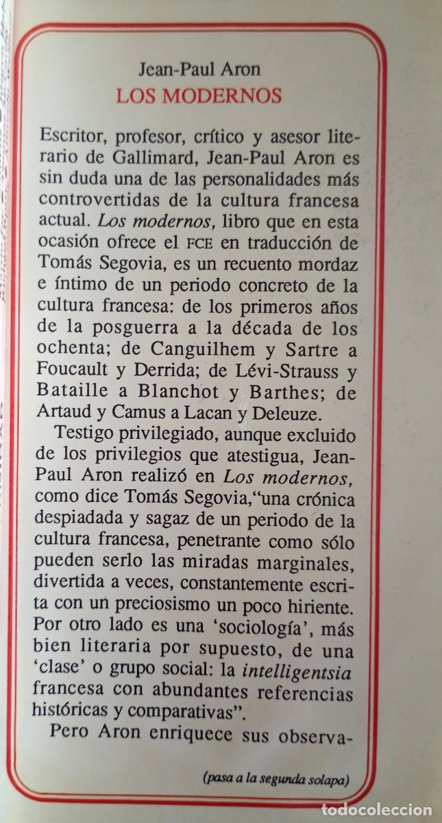 Libros de segunda mano: Jean-Paul Aron . Los modernos - Foto 2