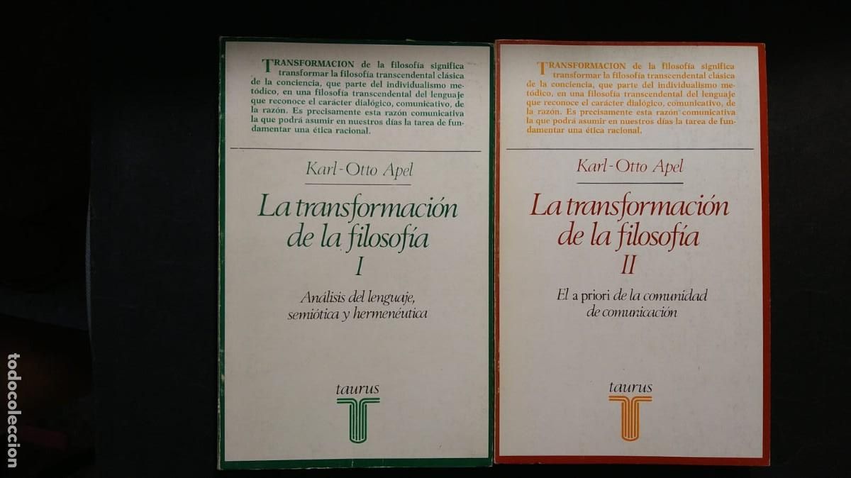 Libros de segunda mano: LA TRANSFORMACI&Oacute;N DE LA FILOSOF&Iacute;A I y II - KARL-OTTO APEL