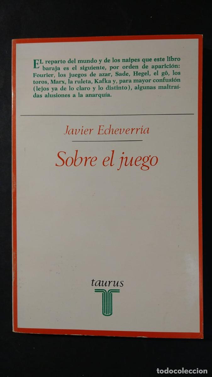 Libros de segunda mano: SOBRE EL JUEGO - JAVIER ECHEVERR&Iacute;A