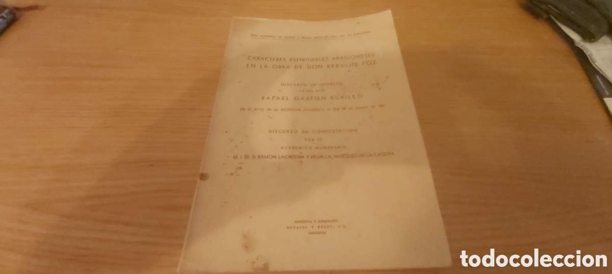 Libros de segunda mano: CARACTERES ESPIRITUALES ARAGONESES EN LA OBRA DE DON BRAULIO FOZ