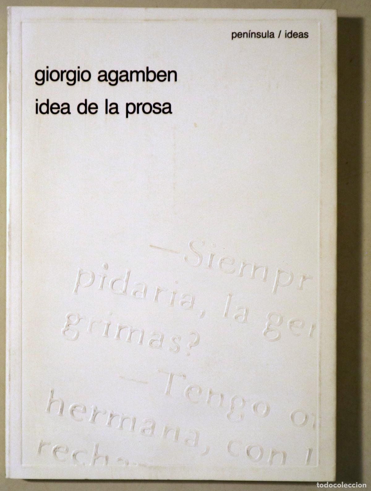 Libri di seconda mano: AGAMBEN, Giorgio - IDEA DE LA PROSA - Barcelona 1989