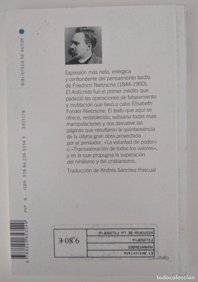 Libros de segunda mano: El anticristo -Nietzsche, Friedrich - Foto 2