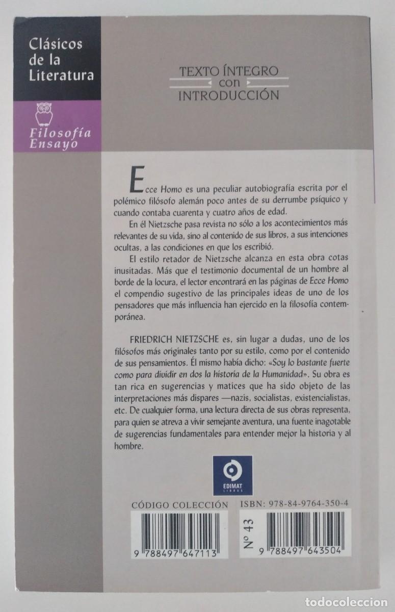 Libros de segunda mano: Ecce Homo -Nietzsche, Friedrich - Foto 2