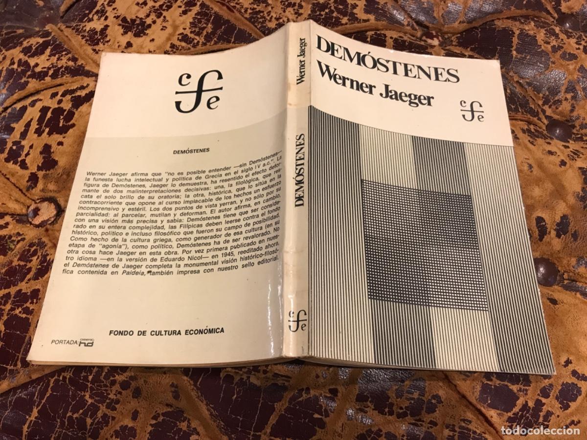 Libros de segunda mano: WERNER JAEGER. DEM&Oacute;STENES. LA AGON&Iacute;A DE GRECIA. 1986, FCE.