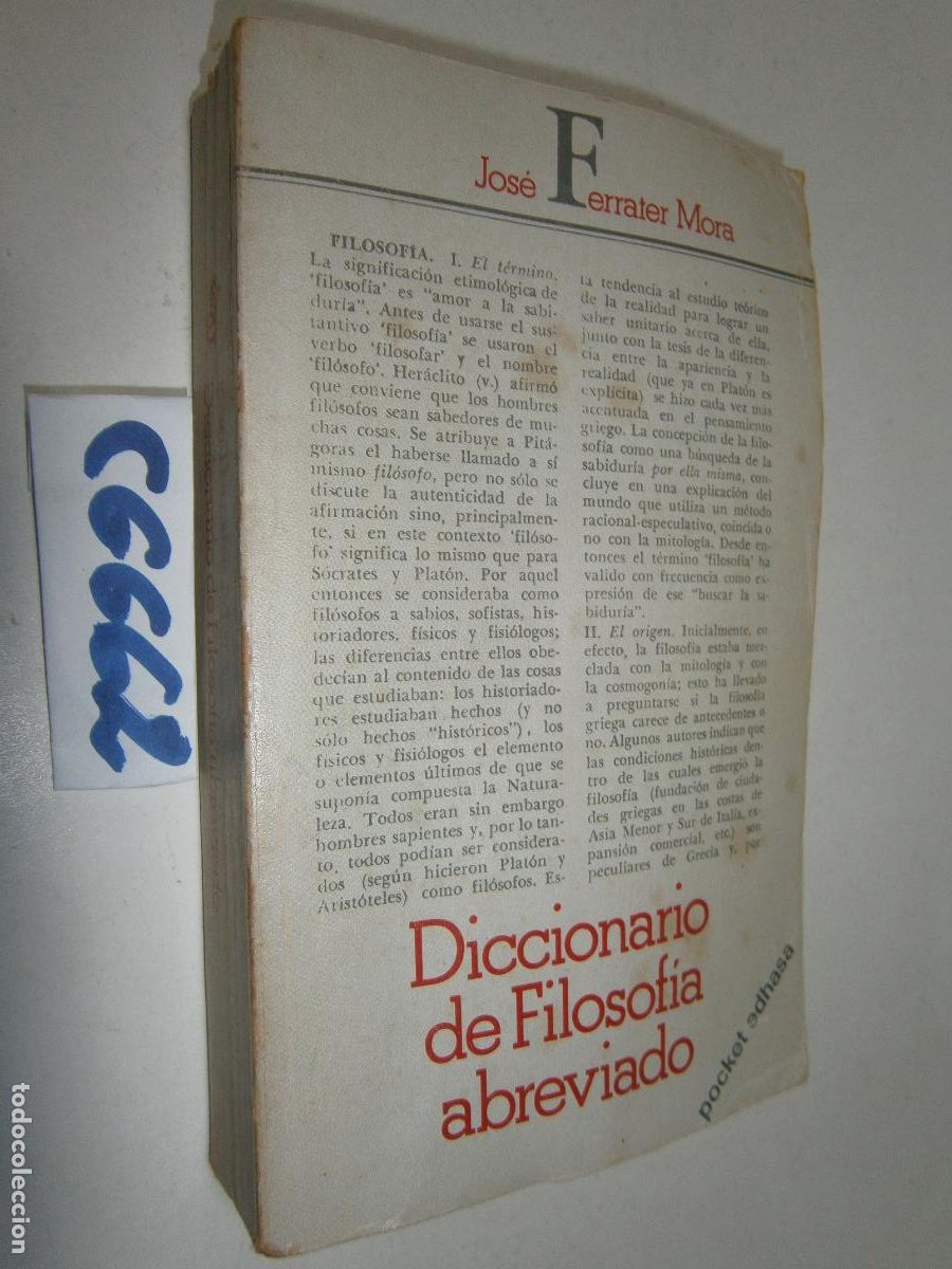 Libros de segunda mano: DICCIONARIO DE FILOSOFIA ABREVIADO