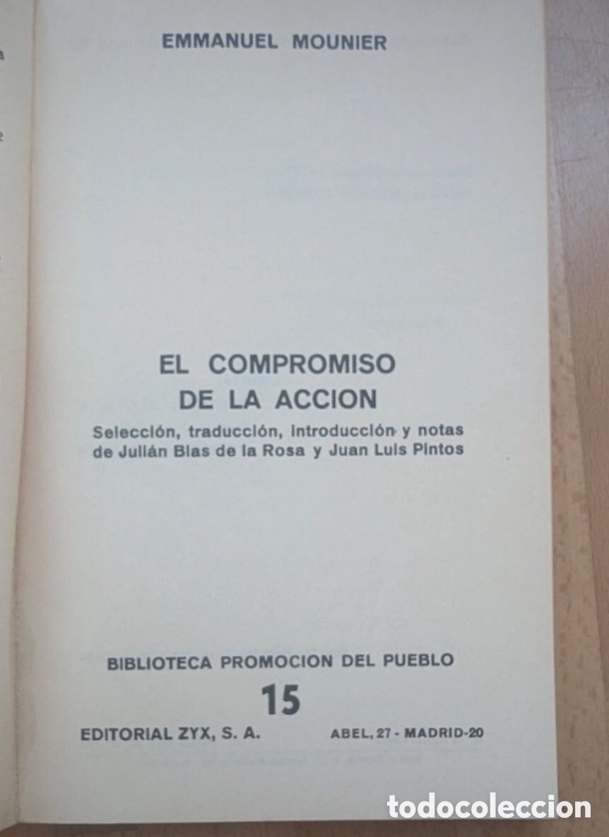 Libros de segunda mano: El compromiso de la acci&oacute;n. Emmanuel Mounier - Foto 4