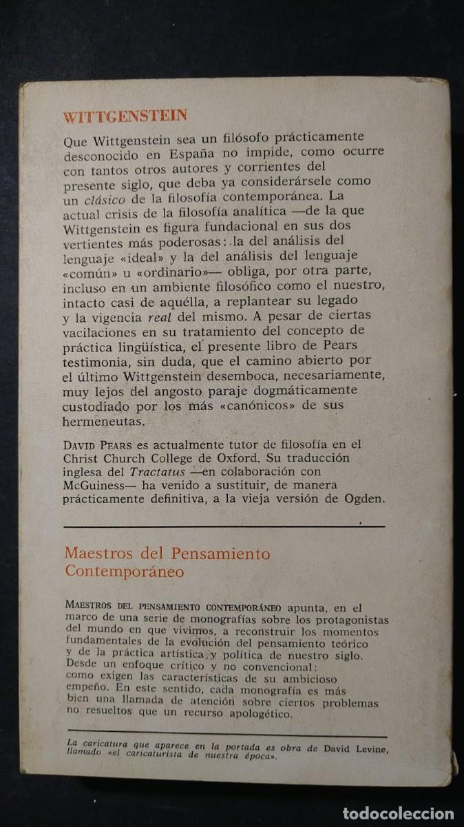 Libros de segunda mano: WITTGENSTEIN - DAVID PEARS - Foto 2