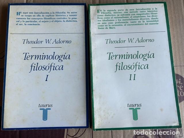 Libros de segunda mano: Terminolog&iacute;a filos&oacute;fica I y II -Theodor Adorno-