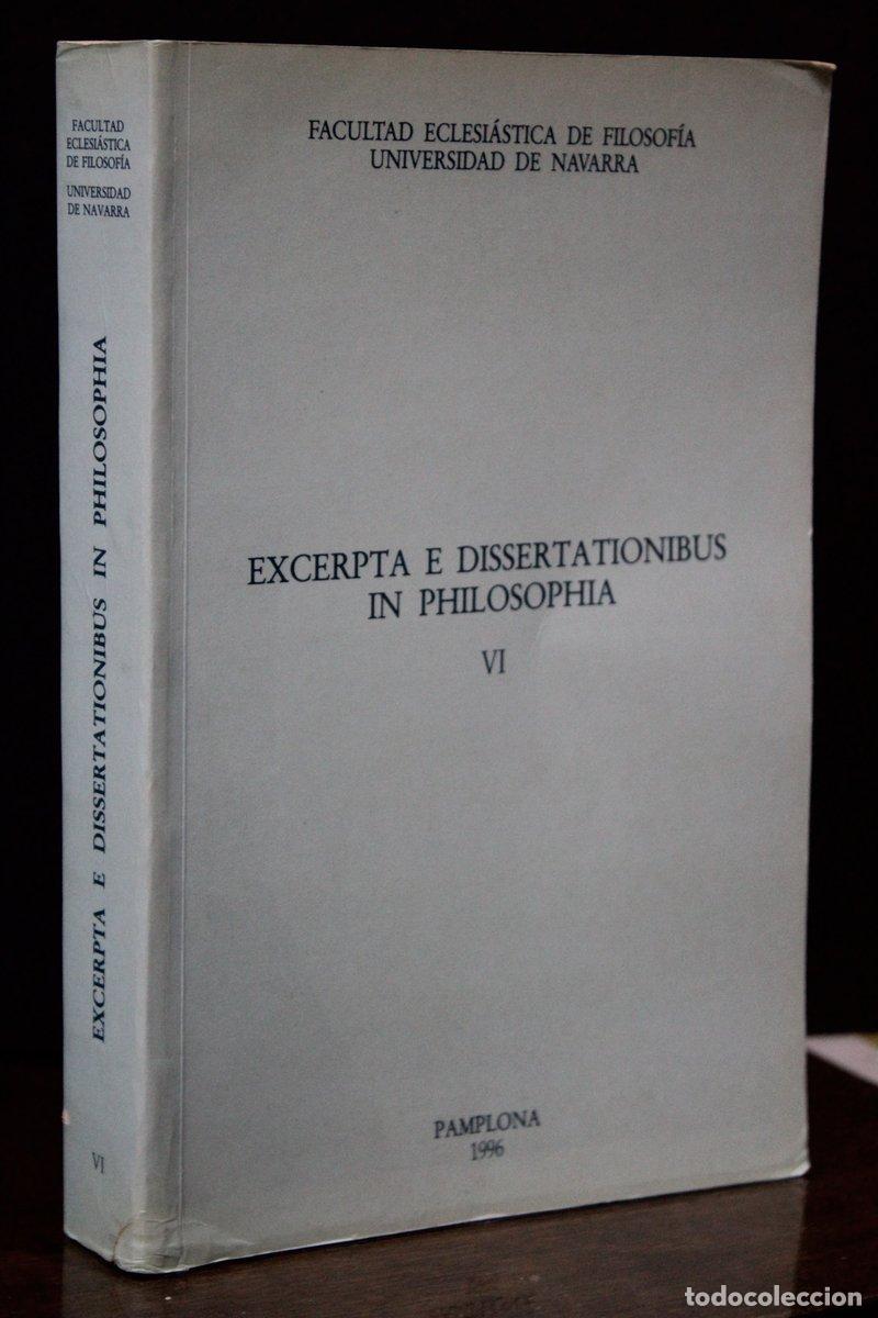 Libros de segunda mano: Excerpta e Dissertationibus in Philosophia, VI. 1996. - Vv.aa.