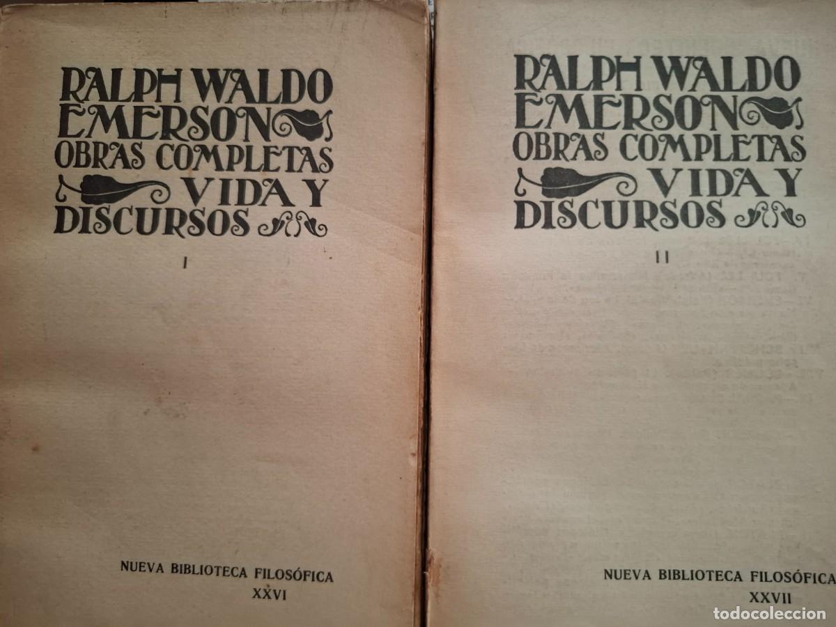 Libros de segunda mano: vida y discursos Ralph Waldo Emerson (dos libros)