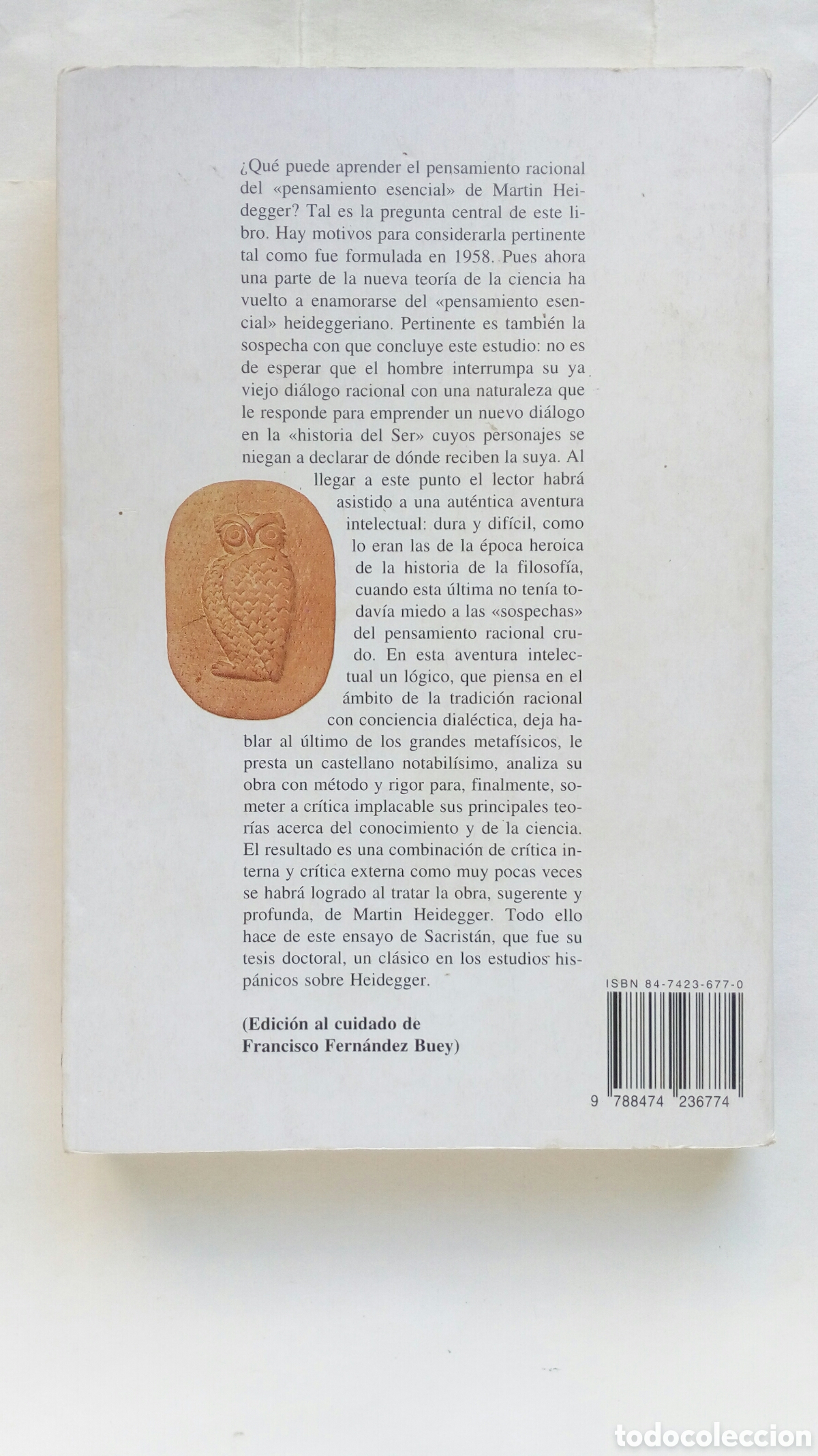 Libros de segunda mano: Las ideas gnoseol&oacute;gicas de Heidegger. Manuel Sacrist&aacute;n Luz&oacute;n. - Foto 2