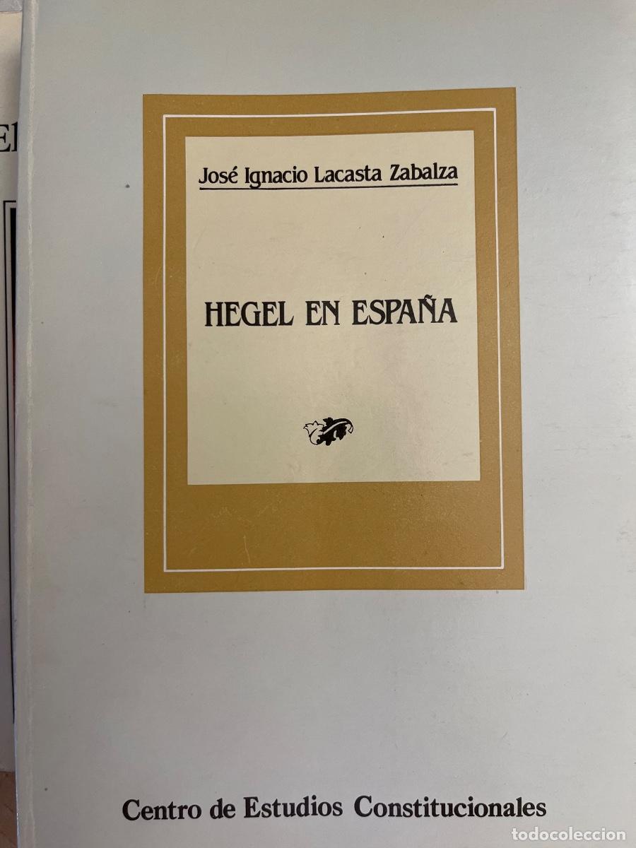 Libros de segunda mano: Hegel en Espa&ntilde;a- J. I. Lacasta Zabalza, CEC, 1984